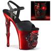 Pleaser - RAPTURE809LT KnöchelriemenSandale, Poledance Schuhe - Schwarz/Rot Product image